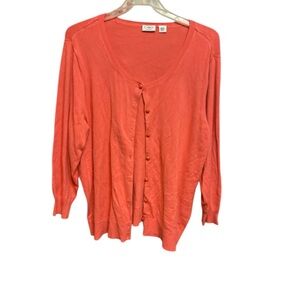 Coral Button-Up Cardigan